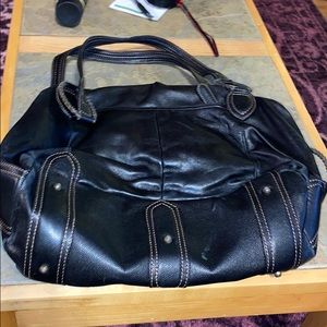 Eric Javitz Roomy black purse with red liner